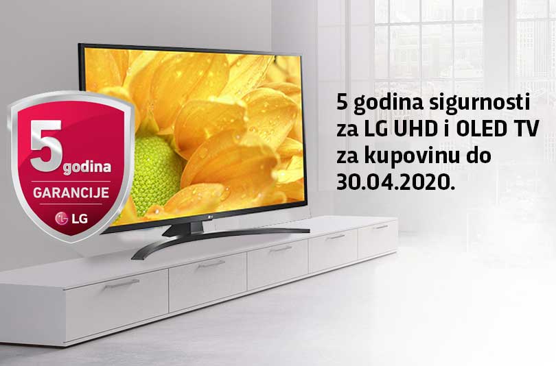  TV LG UHD i OLED 5 godina garancije