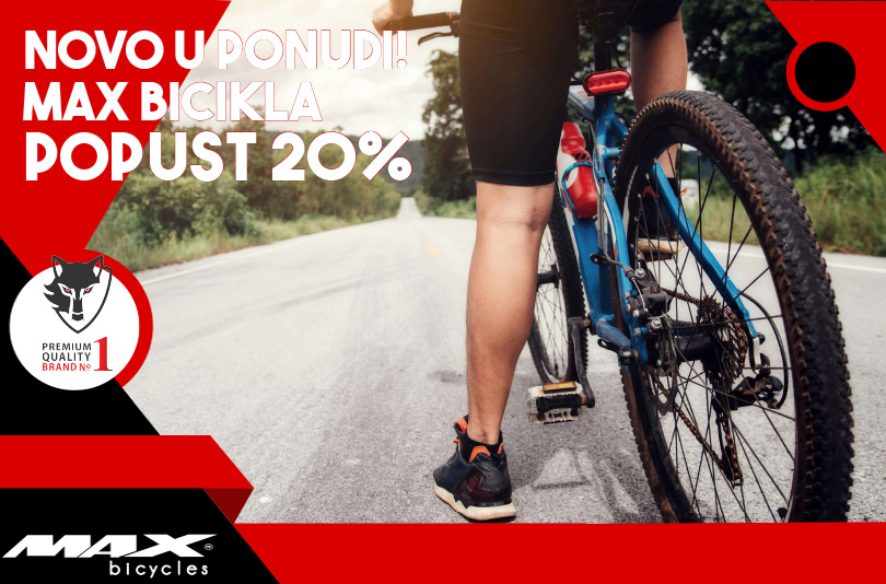 NOVO u ponudi: MAX bicikla Promo popust 20%